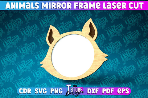 Animals Mirror Frame Laser Cut | Home Design Laser Cut Design | CNC Files SVG The T Store Design 
