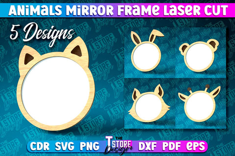 Animals Mirror Frame Laser Cut | Home Design Laser Cut Design | CNC Files SVG The T Store Design 