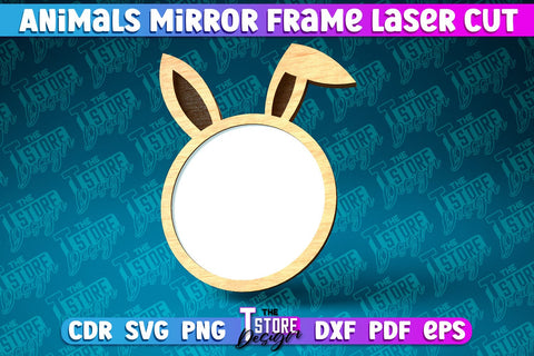 Animals Mirror Frame Laser Cut | Home Design Laser Cut Design | CNC Files SVG The T Store Design 