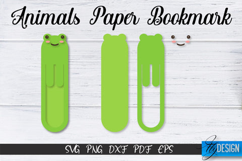 Animals Paper Bookmark SVG | Bookmark SVG Design | Book Lover SVG Fly Design 