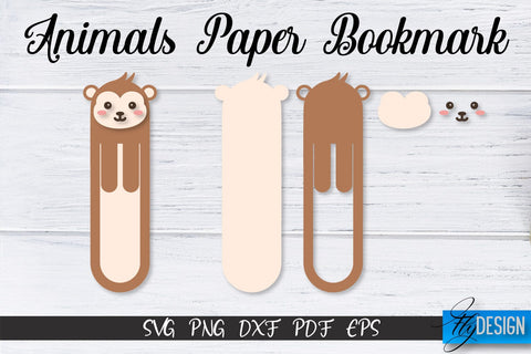 Animals Paper Bookmark SVG | Bookmark SVG Design | Book Lover SVG Fly Design 