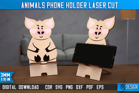 Animals Phone Stands Laser Cut Design, 3D Cell Phone Holder, Smartphone Table Stand SVG Fly Design 