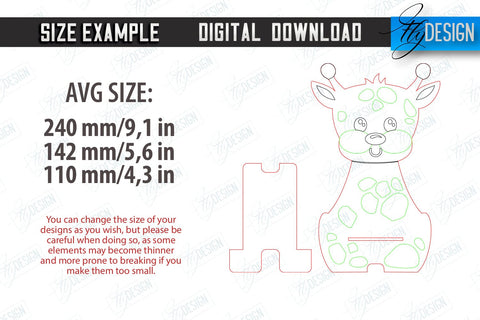 Animals Phone Stands Laser Cut Design, 3D Cell Phone Holder, Smartphone Table Stand SVG Fly Design 