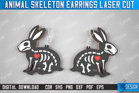 Animals Skeleton Earrings Bundle | Halloween Earrings | Jewelry Design | Bijoux Design | CNC Files SVG Fly Design 