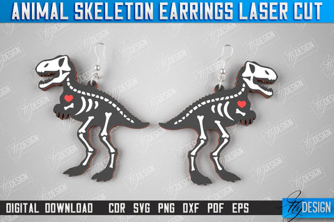 Animals Skeleton Earrings Bundle | Halloween Earrings | Jewelry Design | Bijoux Design | CNC Files SVG Fly Design 