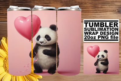 Animals with Heart Balloon Tumbler Wrap Sublimation afrosvg 