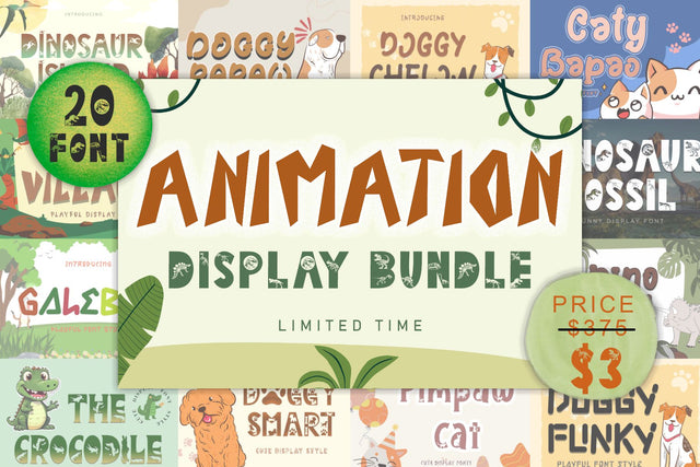 Animation Display Bundle Font Prasetya Letter 