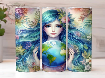 Anime Earth Day 20oz Eco Friendly Tumbler Wrap, Eco Friendly Tumbler, 20oz Tumbler Design, Sublimation Tumbler Wrap, Nature Anime Tumbler, Planet Earth Tumbler Sublimation Lara' s Designs 