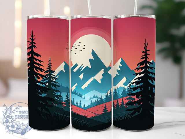 Anime Sunset Mountain Tumbler Wrap, Sunset Tumbler Wrap, 20oz Sublimation, Anime Style Cup, Mountain Sunset Mug, Japanese Art Tumbler, Scenic Anime Drinkware Sublimation ToriDesigns 