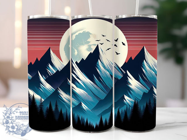 Anime Sunset Mountain Tumbler Wrap, Sunset Tumbler Wrap, 20oz Sublimation, Anime Style Cup, Mountain Sunset Mug, Japanese Art Tumbler, Scenic Anime Drinkware Sublimation ToriDesigns 