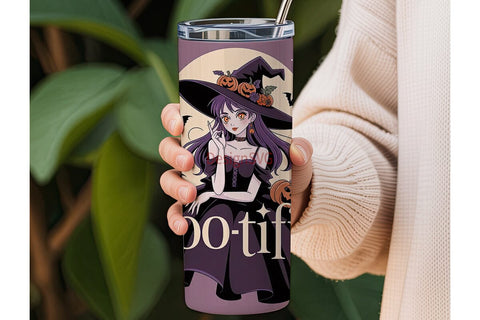 Anime Witch Boo-tiful 20oz Tumbler Wrap Sublimation DesignSVG 