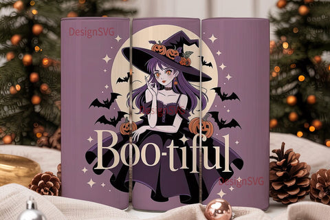 Anime Witch Boo-tiful 20oz Tumbler Wrap Sublimation DesignSVG 