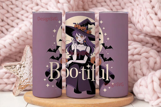 Anime Witch Boo-tiful 20oz Tumbler Wrap Sublimation DesignSVG 