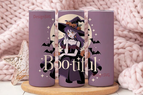 Anime Witch Boo-tiful 20oz Tumbler Wrap Sublimation DesignSVG 