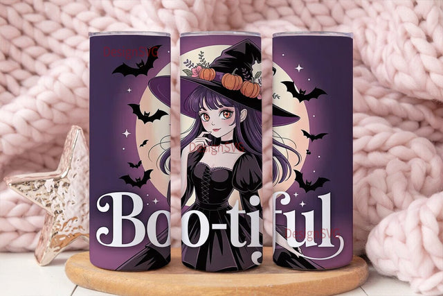 Anime Witch Boo-tiful 20oz Tumbler Wrap Sublimation DesignSVG 