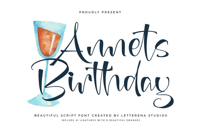 Annets Birthday - Beautiful Script Font Font Letterena Studios 