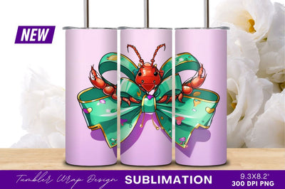 Ant With Bow Tumbler Png Illustration Sublimation Regulrcrative 