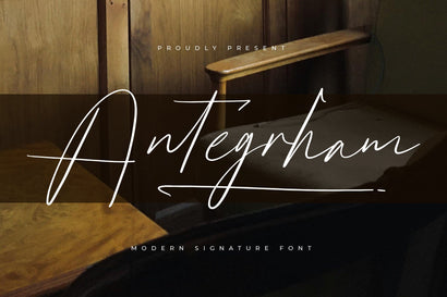 Antegrham - Modern Signature Font Font Letterena Studios 