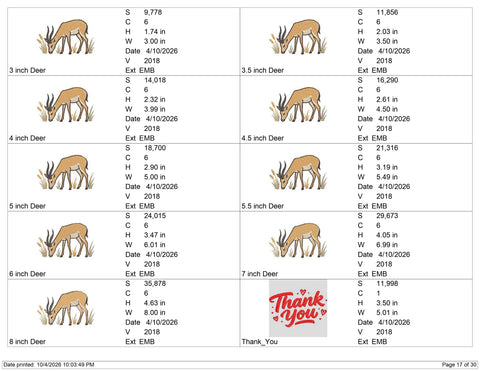 Antelope Embroidery Design – Grazing Gazelle Wildlife Safari Machine Embroidery File Embroidery/Applique DESIGNS PatternFeed8 