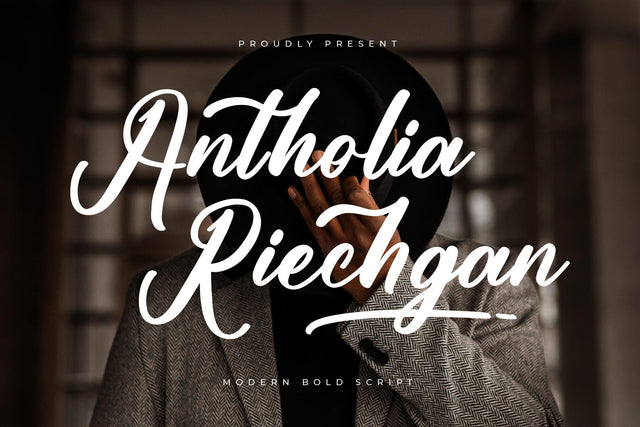 Antholia Riechgan - Modern Bold Script Font Letterena Studios 
