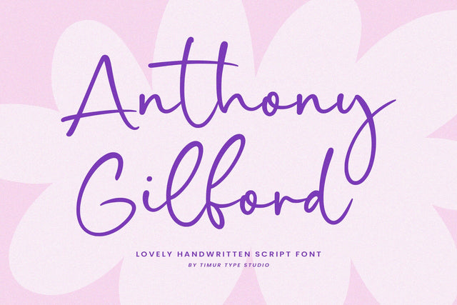 Anthony Gilford - Lovely Handwritten Script Font Font Timur type 