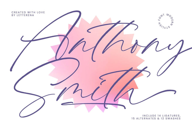 Anthony Smith - Modern Stylish Font Font Letterena Studios 