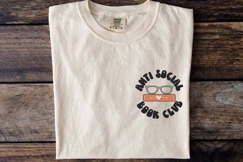 Anti Social Book Club SVG File For Cricut, Funny Book Lover PNG for Tshirts, Sublimation, Stickers, Bookmarks, Cute Bookish Book Nook Decor SVG Designing Digitals 