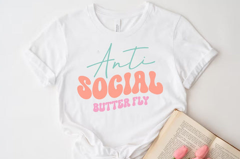 Anti Social Butter fly, Sarcasm Svg Design SVG FiveStarCrafting 