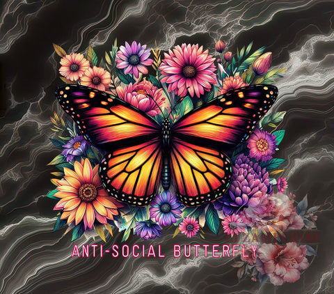 Anti-Social Butterfly, Butterfly PNG, Digital Download, Sublimation Art, Introvert Graphic, Quirky Design, Nature Lover, Cute Butterfly Sublimation Li Zamperini 