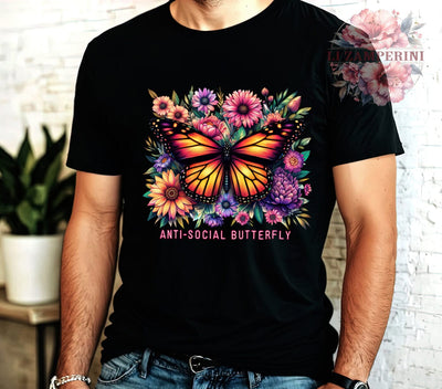 Anti-Social Butterfly, Butterfly PNG, Digital Download, Sublimation Art, Introvert Graphic, Quirky Design, Nature Lover, Cute Butterfly Sublimation Li Zamperini 