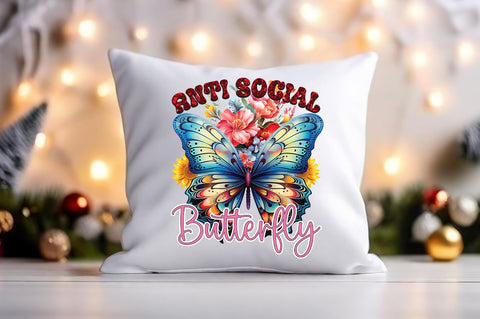 Anti social butterfly Sublimation Sublimation Designangry 