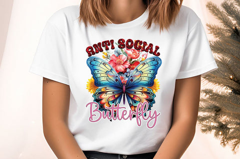 Anti social butterfly Sublimation Sublimation Designangry 