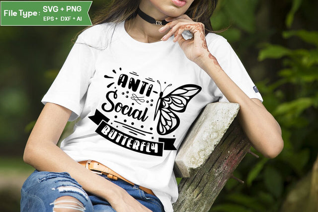 Anti-social Butterfly SVG Design, Sassy SVG Design, Antisocial SVG Design, SVGs,Quotes and Sayings,Food & Drink,On Sale, Print & Cut SVG DesignPlante 503 