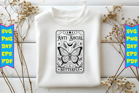 Anti Social Butterfly SVG Design SVG Craftlabsvg24 