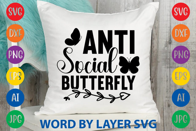 Anti Social Butterfly svg design SVG Rafiqul20606 