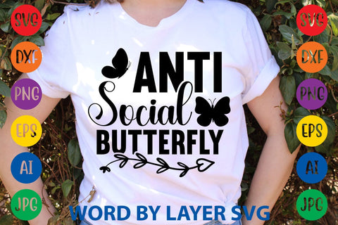 Anti Social Butterfly svg design SVG Rafiqul20606 