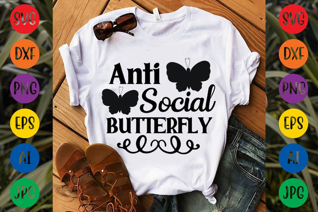 Anti Social Butterfly SVG DESIGN SVG Rafiqul20606 