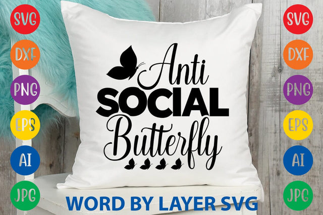 Anti Social Butterfly svg design SVG Rafiqul20606 