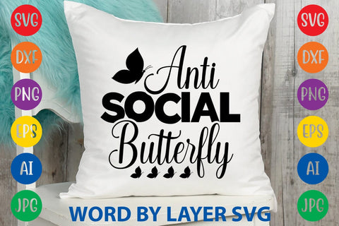 Anti Social Butterfly svg design SVG Rafiqul20606 