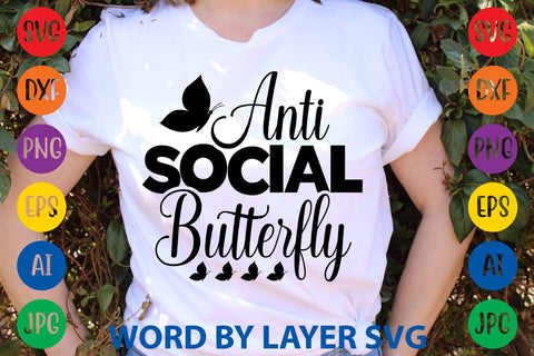 Anti Social Butterfly svg design SVG Rafiqul20606 