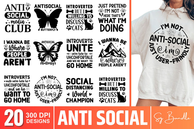 Anti Social Svg bundle SVG Regulrcrative 