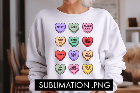 Anti Valentine Candy Hearts PNG Sublimation Sublimation Freeling Design House 