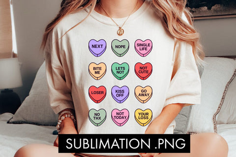 Anti Valentine Candy Hearts PNG Sublimation Sublimation Freeling Design House 