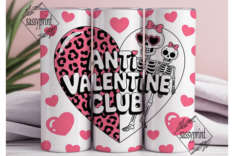 Anti-Valentine Club 20oz Tumbler Wrap Sublimation sassyprint 