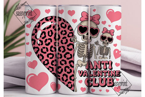 Anti-Valentine Club 20oz Tumbler Wrap Sublimation sassyprint 