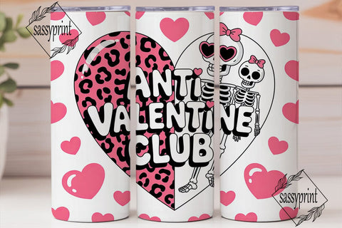 Anti-Valentine Club 20oz Tumbler Wrap Sublimation sassyprint 