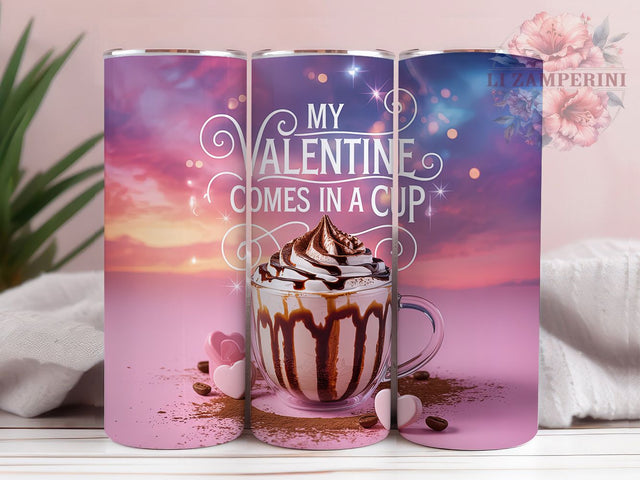 Anti Valentine Coffee Tumbler, Funny Valentine Wrap, Coffee Lover Cup, 20oz Sublimation Wrap, Stylish Anti Love Design Tumbler, Artistic Coffee Valentine Cup, Witty Anti Valentine Theme Wrap Sublimation Li Zamperini 