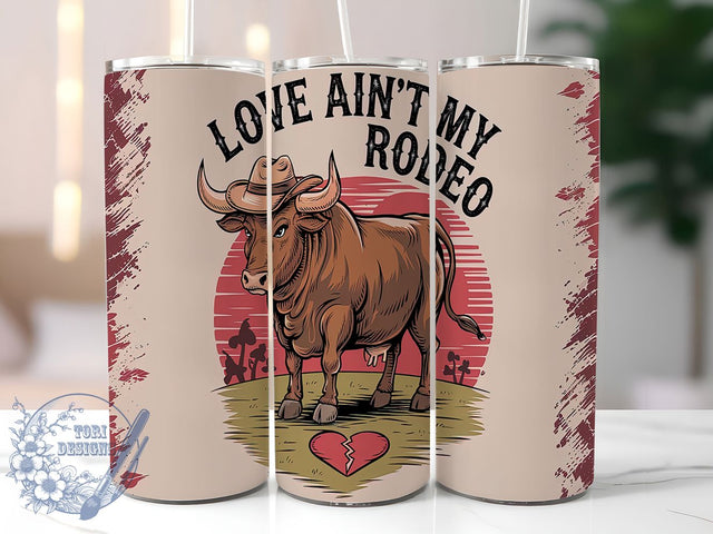 Anti-Valentine Rebel Rodeo Tumbler, Rodeo Tumbler Wrap, 20oz Sublimation Tumbler, Funny Valentine Tumbler, Love Ain't My Tumbler, Single Life Tumbler, Rebel Valentine Tumbler Sublimation ToriDesigns 