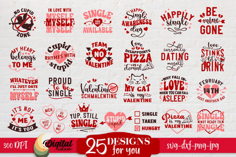 Anti Valentine SVG Bundle. Valentine's Day. Love Quote SVG SVG Evgenyia Guschina 