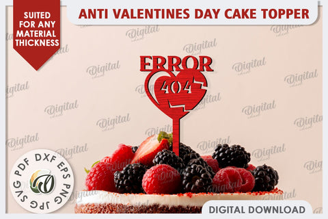 Anti Valentines Day Cake Topper Laser Cut. Party Decorations SVG Evgenyia Guschina 